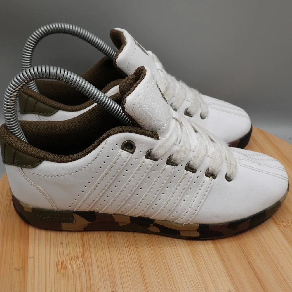 K-Swiss Boys/Mens Size 3.5 Womens 5‎ Court Style White Camo Shoes Low Top
